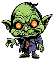 Creepy Goblin Halloween Sticker Design png