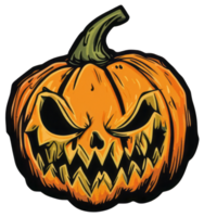 griezelig pompoen halloween sticker ontwerp png