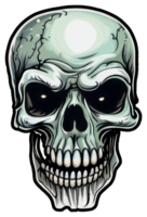 Creepy Skull Halloween Sticker Design png