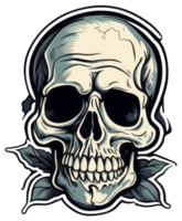 Creepy Skull Halloween Sticker Design png