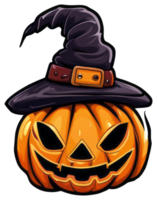 terrifiant Halloween citrouille autocollant conception png