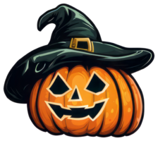 Creepy Halloween Pumpkin Sticker Design png