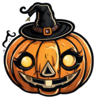 Creepy Halloween Pumpkin Sticker Design png