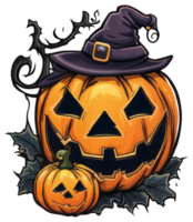 Creepy Halloween Pumpkin Sticker Design png