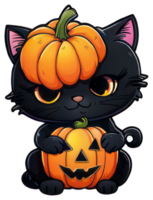 Cute Halloween Cat Sticker Design png