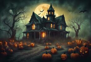 Creepy Retro Style Halloween Background photo