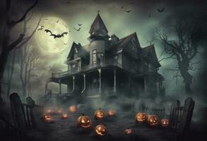 Creepy Retro Style Halloween Background photo