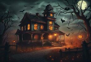 Creepy Retro Style Halloween Background photo