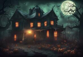 Creepy Retro Style Halloween Background photo