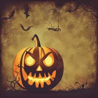 Spooky Retro Style Halloween Background photo