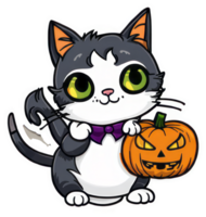 söt halloween katt klistermärke design png