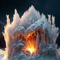 Frozen fire ice photo