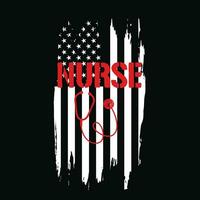 American USA Flag Registered Nurse T-Shirt vector