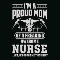 I'm A Proud Husband Of A Freaking Awesome Nurse Yes She Bought Me This Shirt Nurse Husband Shirt Gift For Husband Nursing Shirt vector