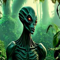 alienígena en selva foto