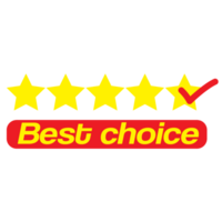 Best choice with stars  button web banner templates. Promotional sale badge and retail paper stickers. png