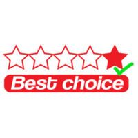 Best choice with stars  button web banner templates. Promotional sale badge and retail paper stickers. png