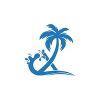 x palm tree Logo Design vector