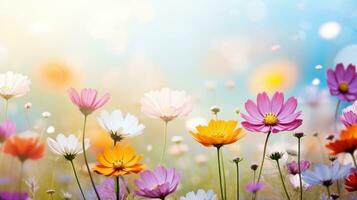 Colorful floral meadow background photo