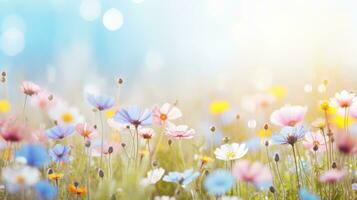 Colorful floral meadow background photo