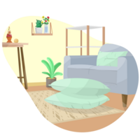 Leben Zimmer Landschaft Illustration png