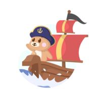 Sticker Pirate Little Bear Illustrations png