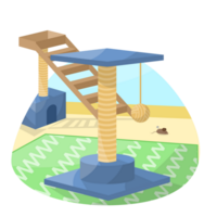 chat la tour terrain de jeux paysage illustration png