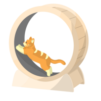 Cat Playing on the Running Roller Illustration png