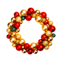 Merry and Bright Transparent Christmas Wreath Graphics generative ai png