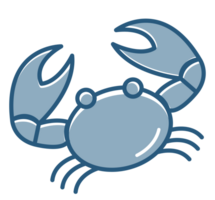 blauw krab tekenfilm png