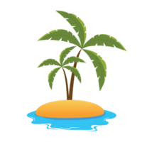 isla tropical con arboles png