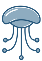 cartoon blue jellyfish png