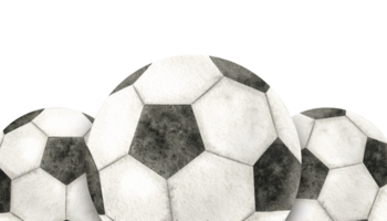 Soccer ball. Football ball on the grass. Watercolor hand drawn illustration. Isolated. Sports equipment. For football club, sporting goods stores, poster and postcard design png