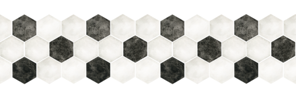 The pattern of a soccer ball. Watercolor seamless border. Black and white hexagons. Isolated. For football club, sporting goods stores, poster and postcard design png
