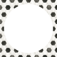 el modelo de un fútbol pelota. acuarela marco. negro y blanco diseño de hexágonos, sitio para texto. aislado. para fútbol americano club, deportivo bienes historias, póster y tarjeta postal diseño png