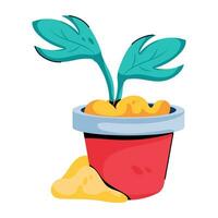 Trendy Potted Plant vector