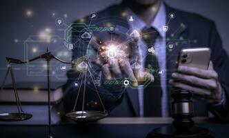 Businessman analytics Ai technology digital transformation change management, internet of things.new technology bigdata and business process strategy, cloud computing, smart industry.customer service. photo