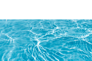 Blue water with ripples on the surface. Defocus blurred transparent blue colored clear calm water surface texture with splashes and bubbles. Water waves with shining pattern texture background. png
