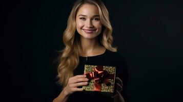 Girl with gift box photo