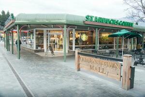 Queenstown, New Zealand -September-24-2017 - The Starbucks coffee shop in Queenstown mall, New Zealand. photo