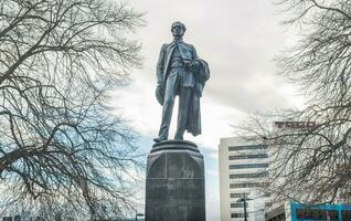 Christchurch, New Zealand -October-01-2017 - The statue of John Robert Godley the founder of Canterbury region in cathedral square of Christchurch, New Zealand. photo