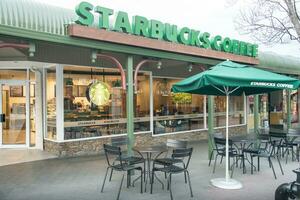 Queenstown, New Zealand -September-24-2017 - The Starbucks coffee shop in Queenstown mall, New Zealand. photo