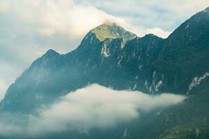 Cropped shot view of the part of Doi Luang Chiang Dao the 3rd highest mountains 2,275 metres in Thailand. photo