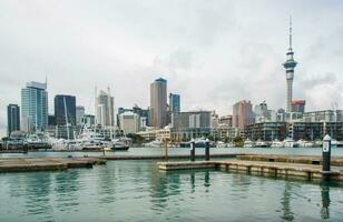 Scenery view of Viaduct Harbour in the central of Auckland, New Zealand. photo