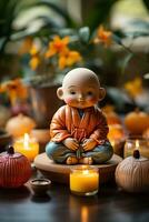 small buddha statue for tranquility and meditation. Generative AI photo
