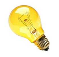Light bulb isolated on white or transparent background cutout. Generative AI photo
