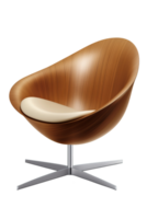 Wooden armchair isolated on white or transparent background cutout. Generative AI png