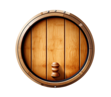 Wine barrel isolated on white or transparent background cutout. Generative AI png