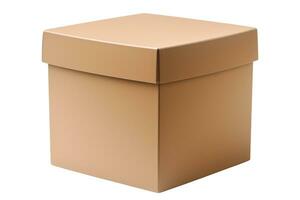 Rustic box isolated on white or transparent background cutout. Generative AI photo