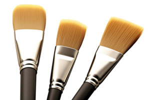 Paintbrushes isolated on white or transparent background cutout. Generative AI png